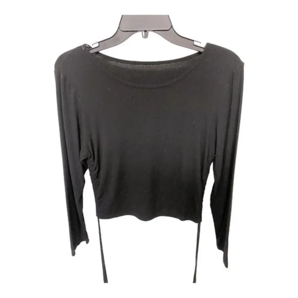 SHEIN Curve Ruched Long Sleeve Crop Top
